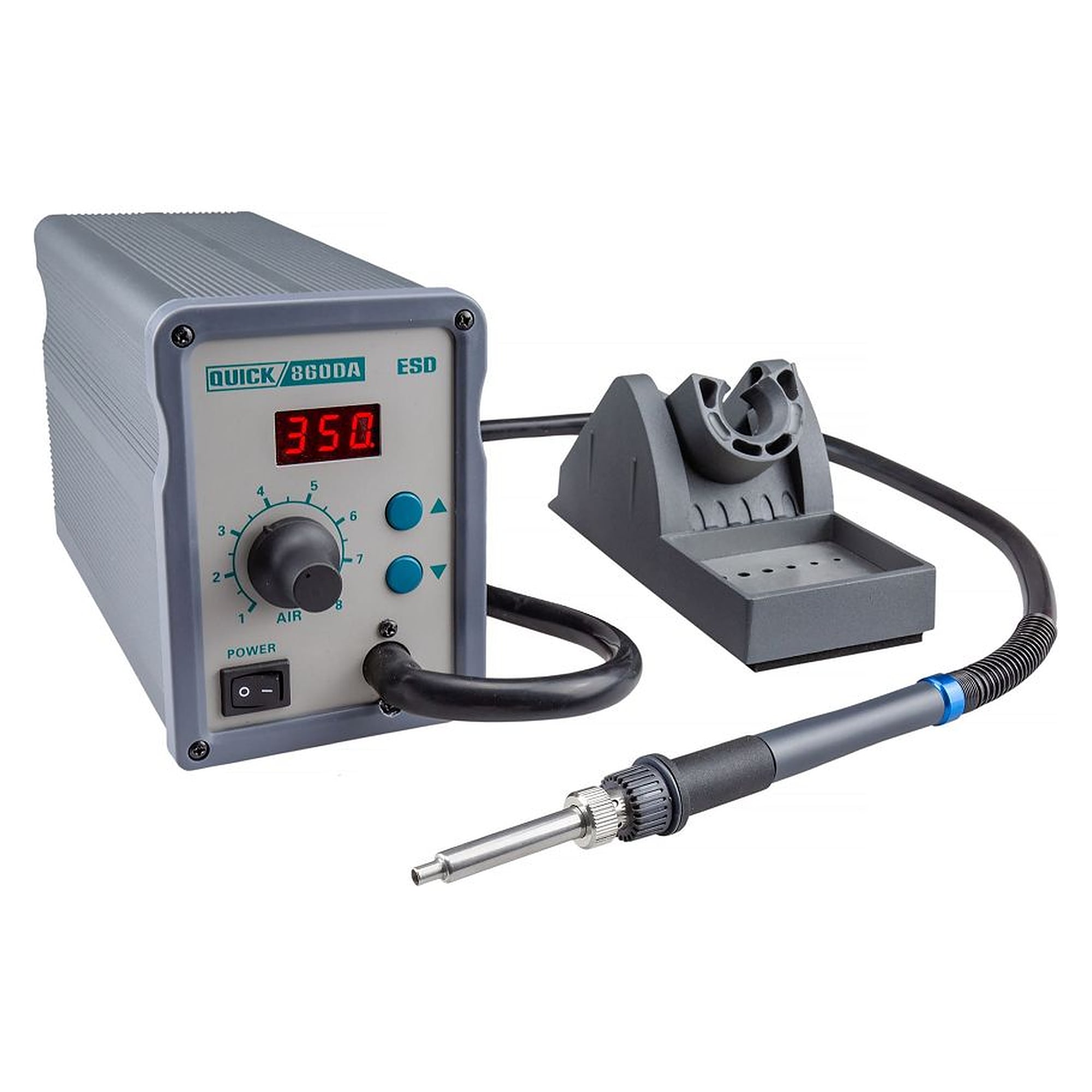 Heißluft-Reworkstation digital 120W, 100-450°C, 0,3-6,8 L/min - Quick 860DA
