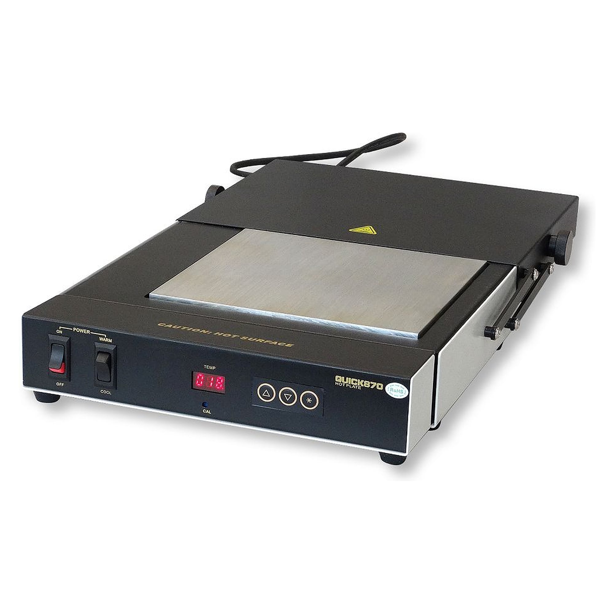 Vorheizplatte mit ALU-Auflage 800W, 50-300°C, digital geregelt - Quick 870