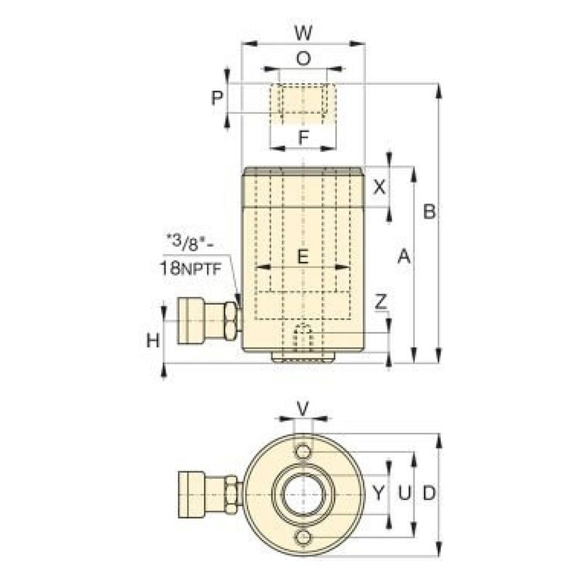 Hohlkolbenzylinder, 125 kN, 42 mm Hub - Enerpac RCH121