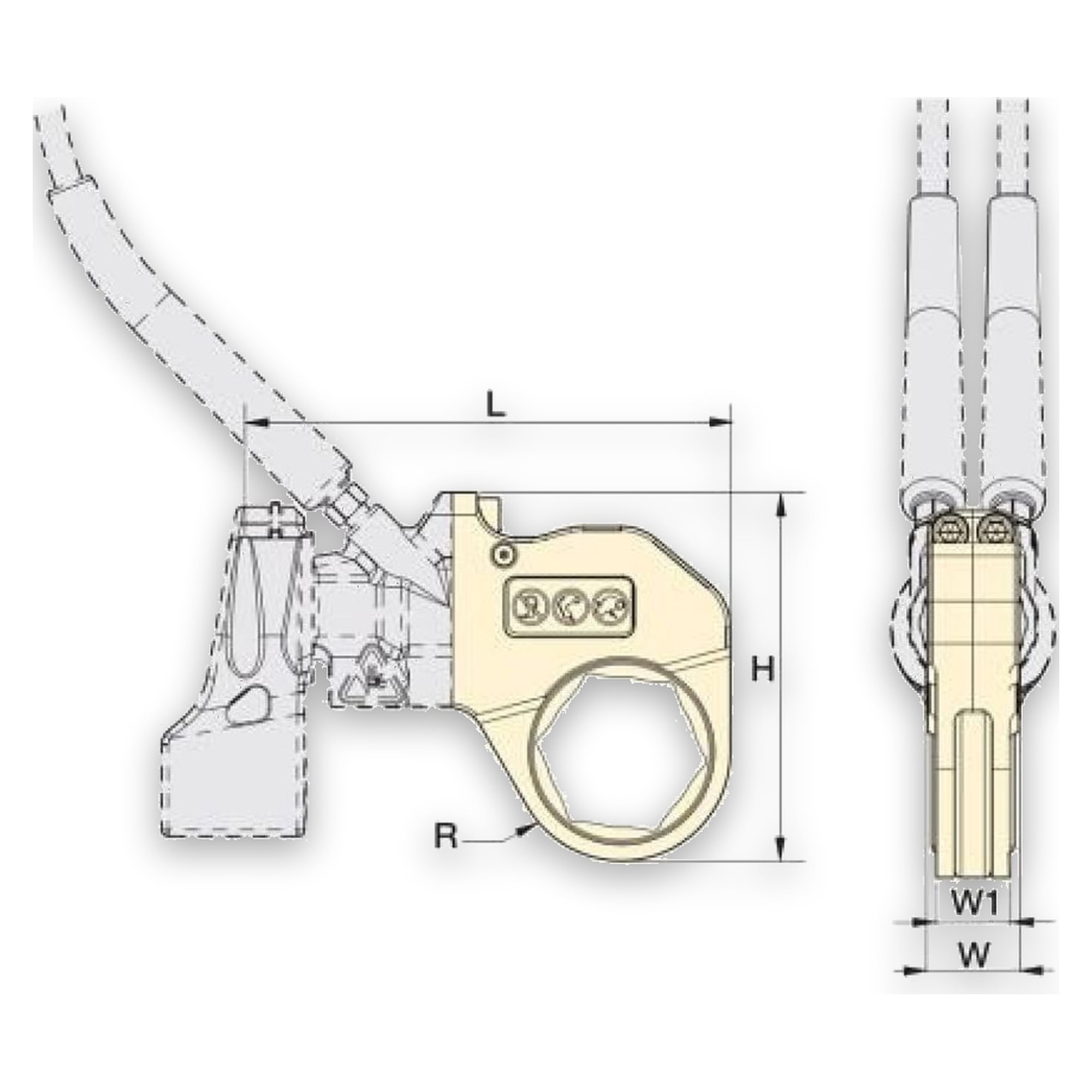 Slimline Stepped-Width Cassette, 65 mm Hexagon - Enerpac RLP3209SL