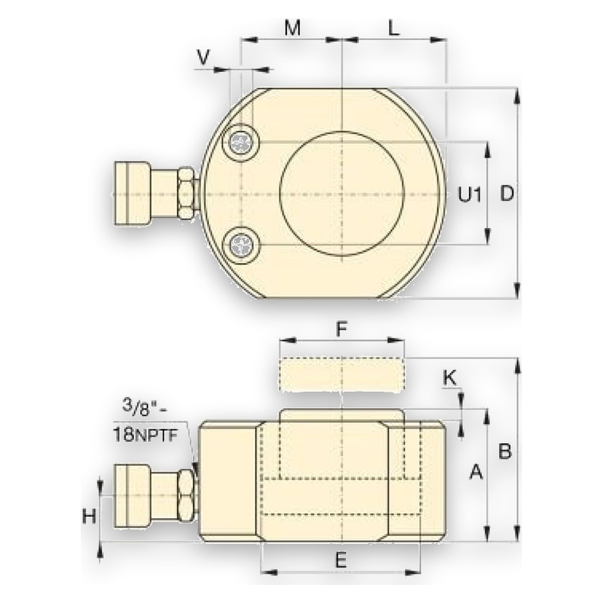 Kurzhubzylinder, 295 kN, 13 mm Hub - Enerpac RSM300