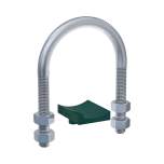 Stauff 1110004406. Rundstahlbügel Auflage (kurz), Polypropylen DN 125 Stahl, unbehandelt 139,7mm inkl. 4x Mutter