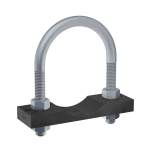 Stauff 1110004500. Rundstahlbügel Auflage (lang), Polyamid DN 100 Stahl, unbehandelt 114,3mm inkl. 4x Mutter