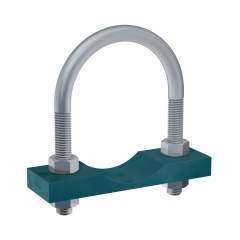 Stauff 1110004478. Round Steel U-Bolt Saddle (Long), Polypropylene DN 250 Carbon Steel, untreated 273mm incl. 4x Nuts