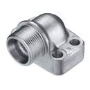 Stauff 1730000161. One-Piece Flange 6000 PSI External Thread Cutting Ring Connection 24° Version: 90°, Size: 1 1/2" Carbon Steel C6F