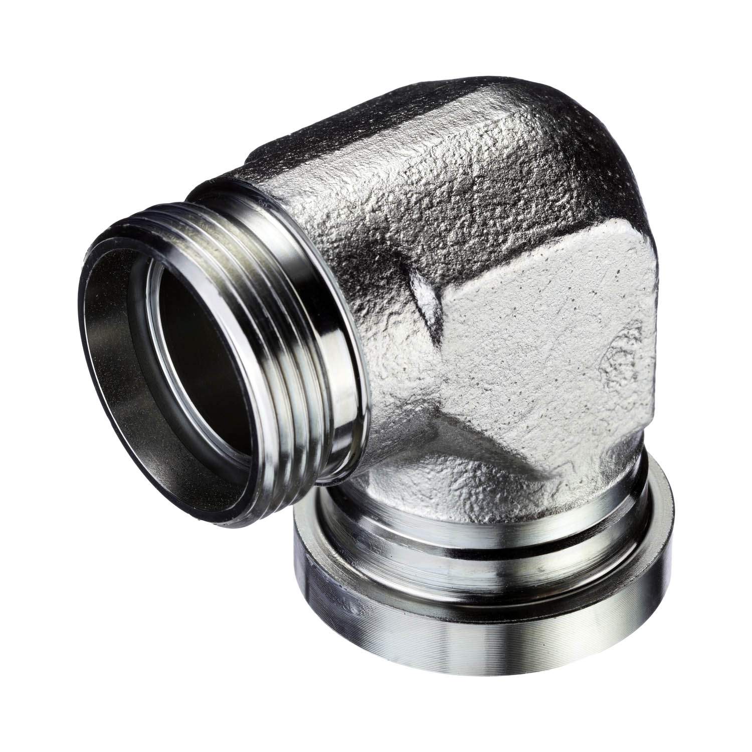 Stauff 1730001297. Flanschadapter 3000 PSI 24°-Konus (DIN2353) Größe: 1-1/4" Stahl C6F Version: 90°