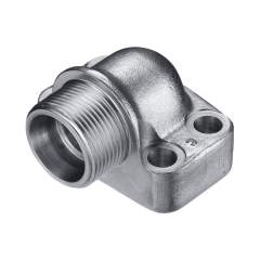 Stauff 1730001512. One-Piece Flange 3000 PSI External Thread Cutting Ring Connection 24° Version: 90°, Size: 3/4" Carbon Steel C6F Carbon Steel C6F