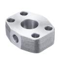 Stauff 1730000970. Einteiliger Flansch 6000 PSI Zwischenplatte G1/4 Größe: 1-1/2" Stahl blank, geölt