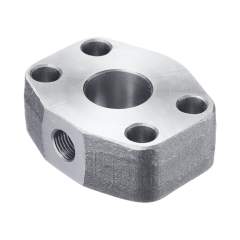 Stauff 1730001564. One-Piece Flange 6000 PSI Sandwich Plate G1/4 Size: 1-1/4" Carbon Steel C6F