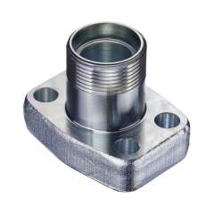 Stauff 1730001497. Einteiliger Flansch 3000 PSI Außengewinde 24°-Konus (DIN2353) Version: Gerade, Größe: 1" Stahl C6F