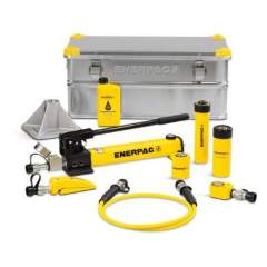 Enerpac SC10HTBE, 10 Ton, Four Hydraulic Cylinders and Hand Pump Toolbox Set