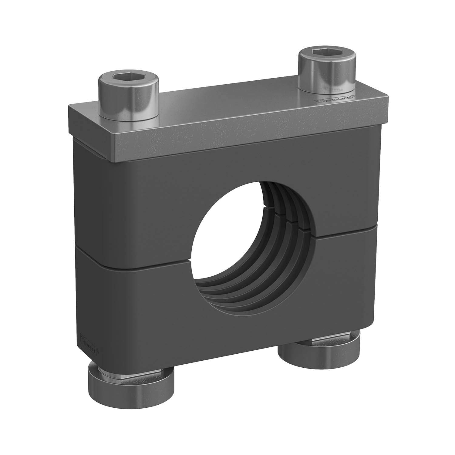 Stauff 1110005353. Clamp Assembly Heavy Series Size 3S Ø6mm Polyamide W13 Mounting Rail Nut Cover Plate, Socket Cap Screw Profiled, with Initial Tension
