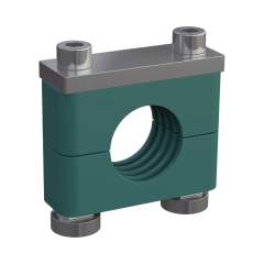 Stauff 1110003985. Komplettschelle Schwere Baureihe Gr. 6S Ø42mm Polypropylen W13 Tragschienenmutter Deckpl., IS-Schraube gerippt, mit Vorspannung