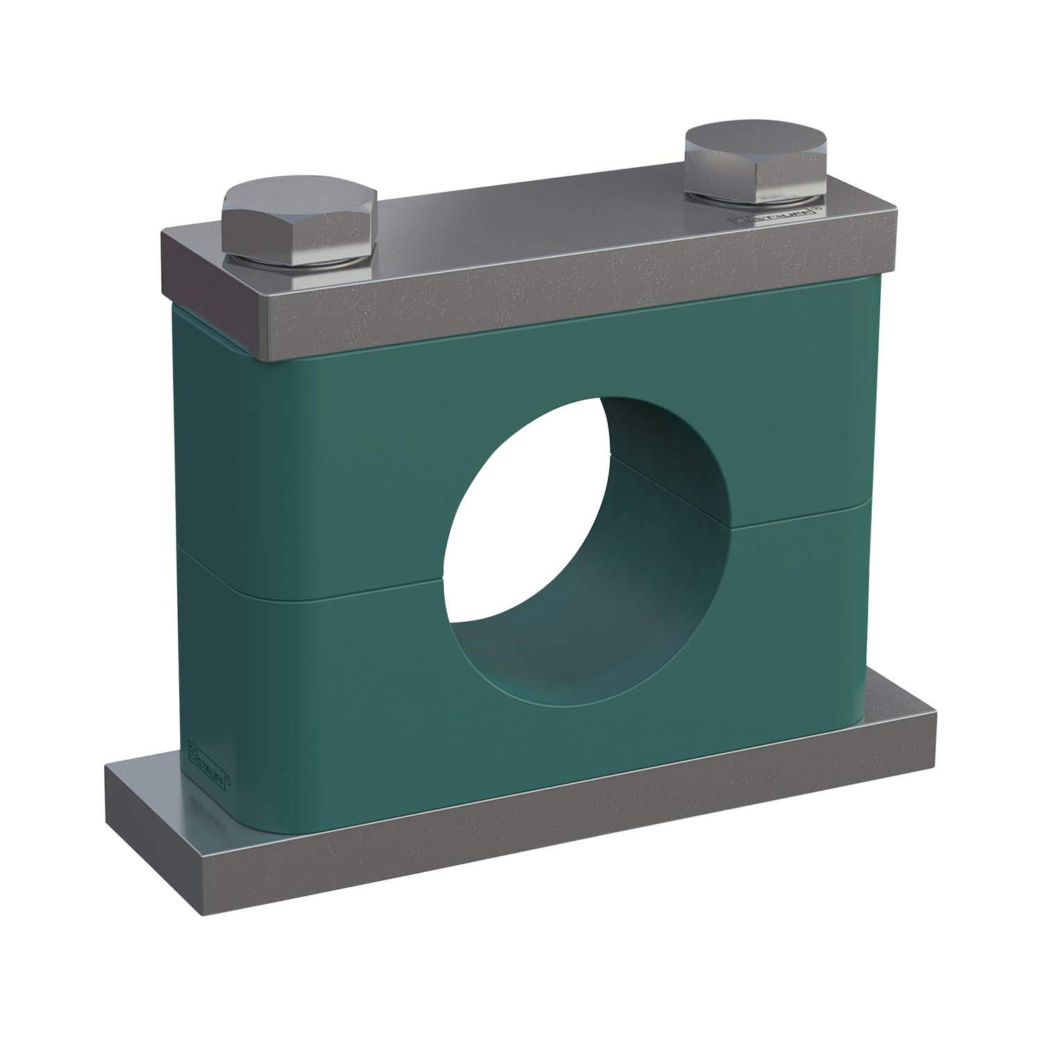 Stauff 1110030521. Clamp Assembly Heavy Series Size 5S Ø33,7mm Polypropylene W5 Cover Plate, Hex. Head Bolt Weld Plate Smooth, without Initial Tensio