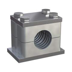 Stauff 1110003441. Komplettschelle Schwere Baureihe Gr. 10S Ø168mm Aluminium W1 Anschweißpl., doppelt Deckpl., AS-Schraube gerippt, mit Vorspannung