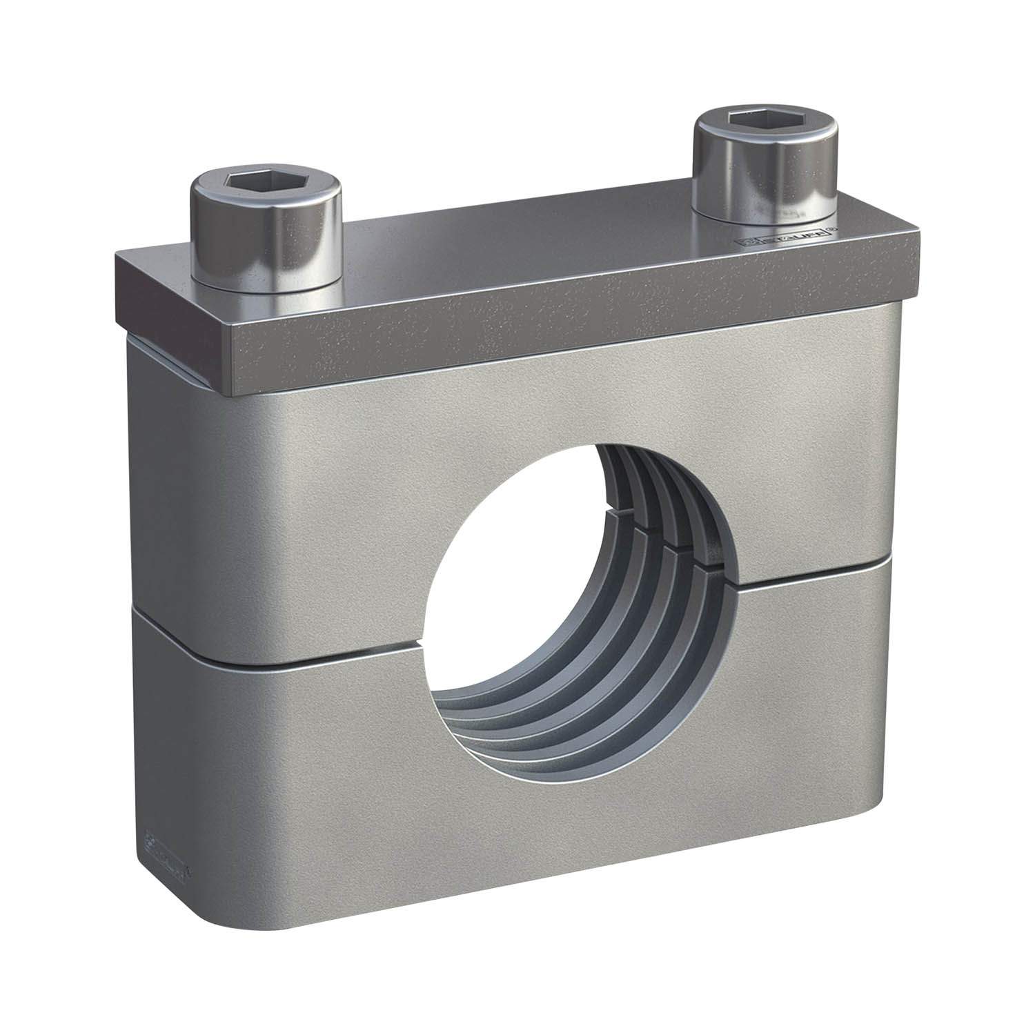 Stauff 1110030280. Clamp Assembly Heavy Series Size 4S Ø26,9mm Aluminium W3 Cover Plate, Socket Cap Screw Profiled, with Initial Tension