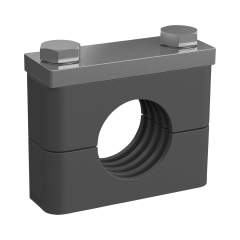 Stauff 1110008166. Komplettschelle Schwere Baureihe Gr. 6S Ø48,3mm Polyamid W19 Deckpl., AS-Schraube gerippt, mit Vorspannung