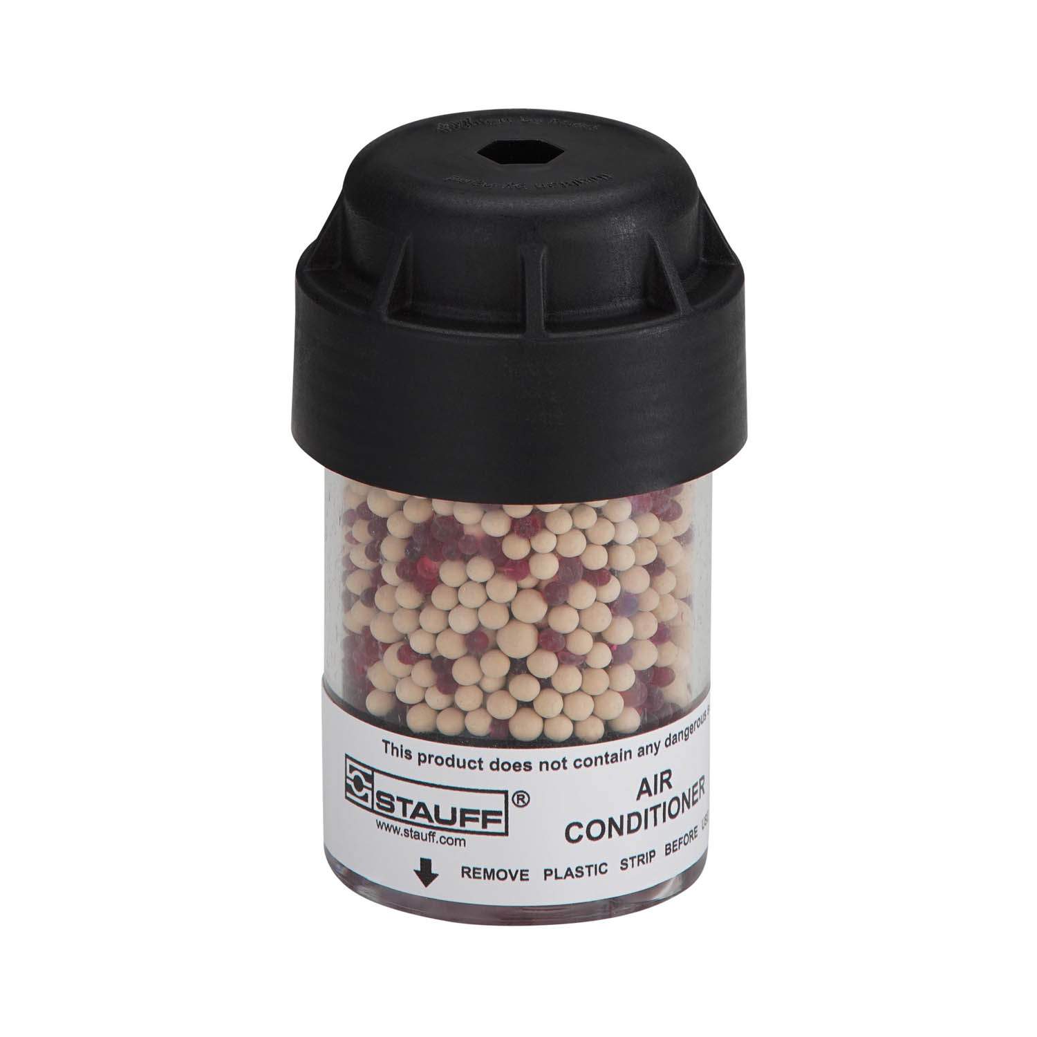 Stauff 6100241864. Luftfilter und Luftentfeuchter (Kompakte Ausführung) Standard-Trocknermaterial 25% Silicagel und 75% Molekularsieb Durchmesser 70,5 mm Baulänge 117,5 mm Innengewinde G3/8 BSP mit Rückschlagventilen