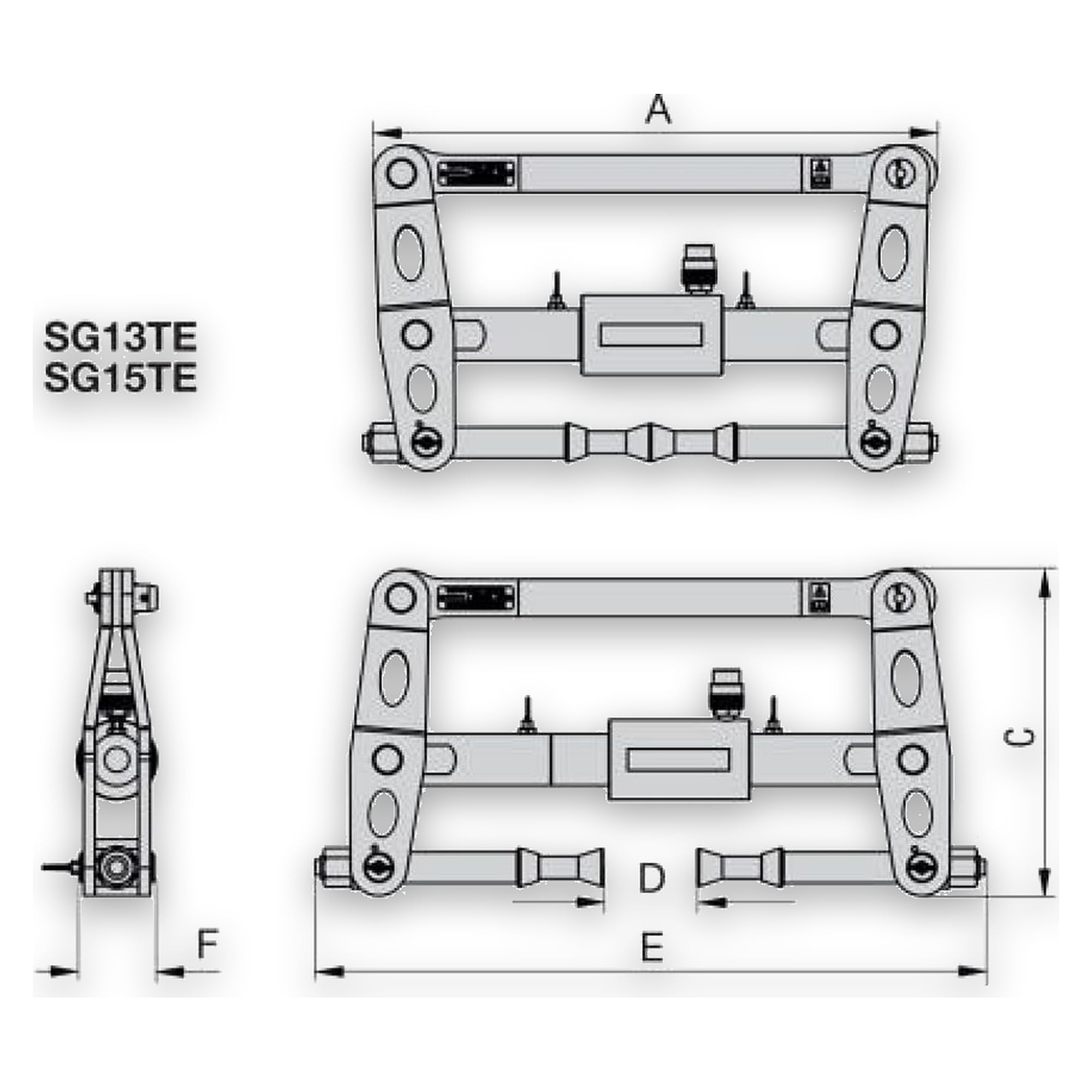 Secure-Grip Flange Spreader Set, 130 kN, 115 mm Max. Spread - Enerpac SG13TESTD