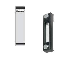 Stauff 1910000106. Optischer Niveauanzeiger Typ SNA-127 Nenngröße: 127 mm / 5.00 in Gehäuse: Stahl, pulverbesch. Schauglas: Polyamid (PA) Skalenplatte: PVC Dichtungen: NBR Skalenplatte mit STAUFF Logo Ohne Thermometer Hohlschrauben M10