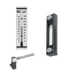 Stauff 1910001003. Optischer Niveauanzeiger Typ SNA-176 Nenngröße: 176 mm / 6.93 in Gehäuse: Stahl, pulverbesch. Schauglas: Polyamid (PA) Skalenplatte: PVC Dichtungen: NBR Skalenplatte mit STAUFF Logo Rotes Thermometerrohr Skala < 80°C Hohlschrauben M12 T