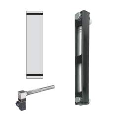 Stauff 1910002451. Optischer Niveauanzeiger Typ SNA-254 Nenngröße: 254 mm / 10.00 in Gehäuse: Stahl, pulverbesch. Schauglas: Polyamid (PA) Skalenplatte: PVC Dichtungen: NBR Neutrale Skalenplatte Ohne Thermometer Hohlschrauben M12 Temperaturschalter TS Öff