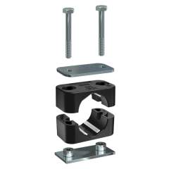 Stauff 6100141687. Clamp Assembly ACT Standard Series Size 1A Body Size Ø8mm Weld Plate Cover Plate, Hex Head Bolt Profiled, with Initial Tension Stainless Steel Electropolishe