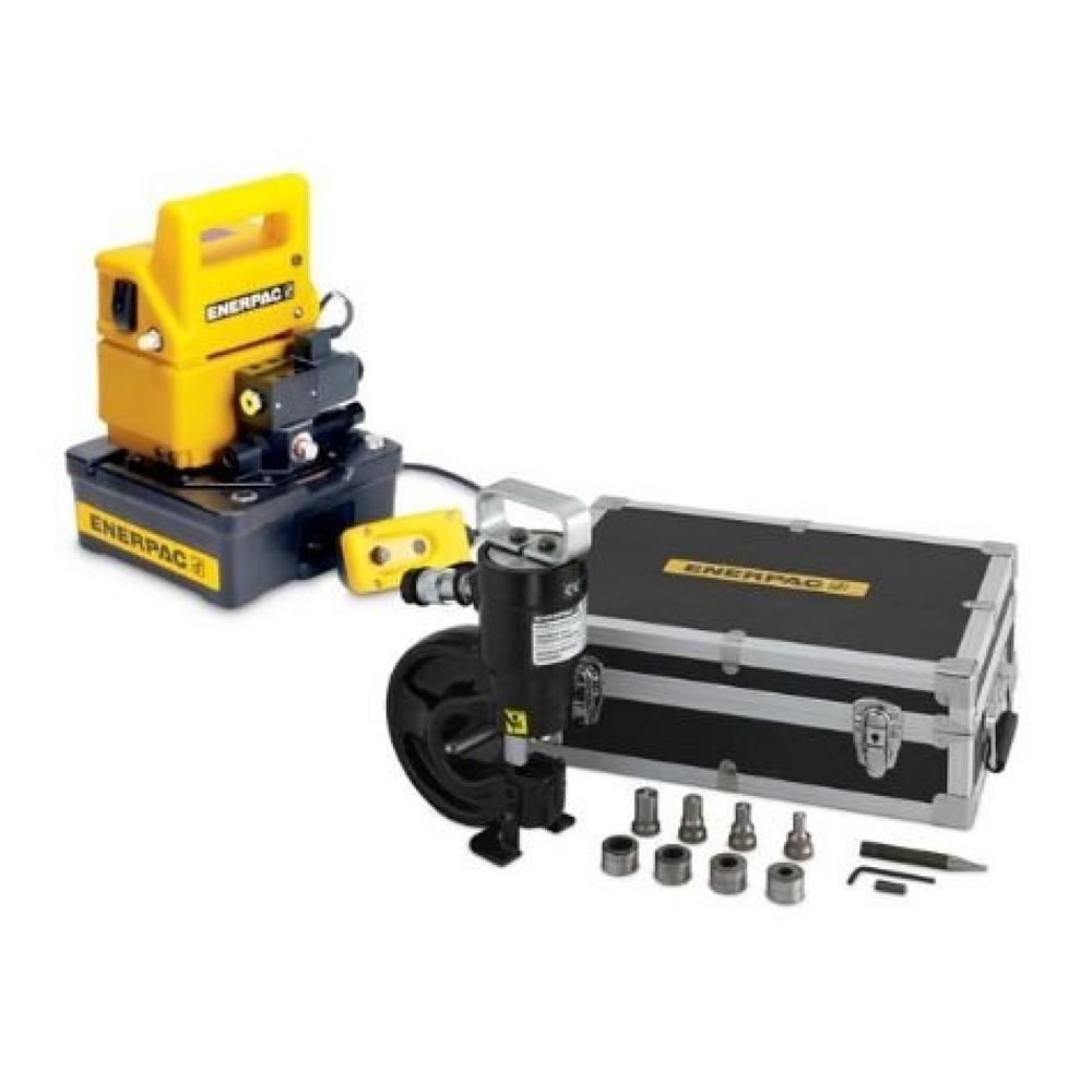 Enerpac SP35SPE, 35 Ton, Hydraulic Punch and Standard Die Set with Electric Pump 230 VAC