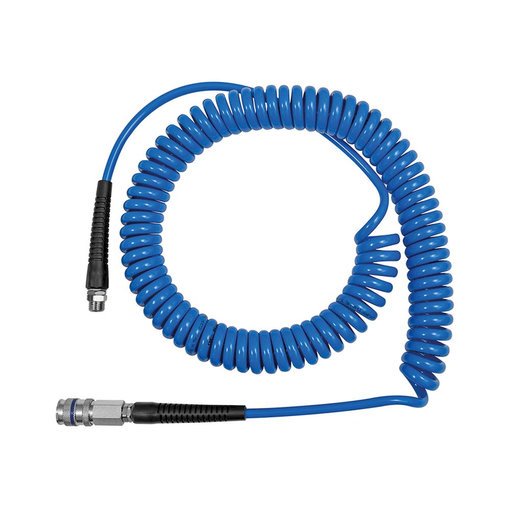 Riegler 158208. Spiralschlauch-Stahlkupplung-Set, PU, Schlauch-ø 12x8, 7,5 m