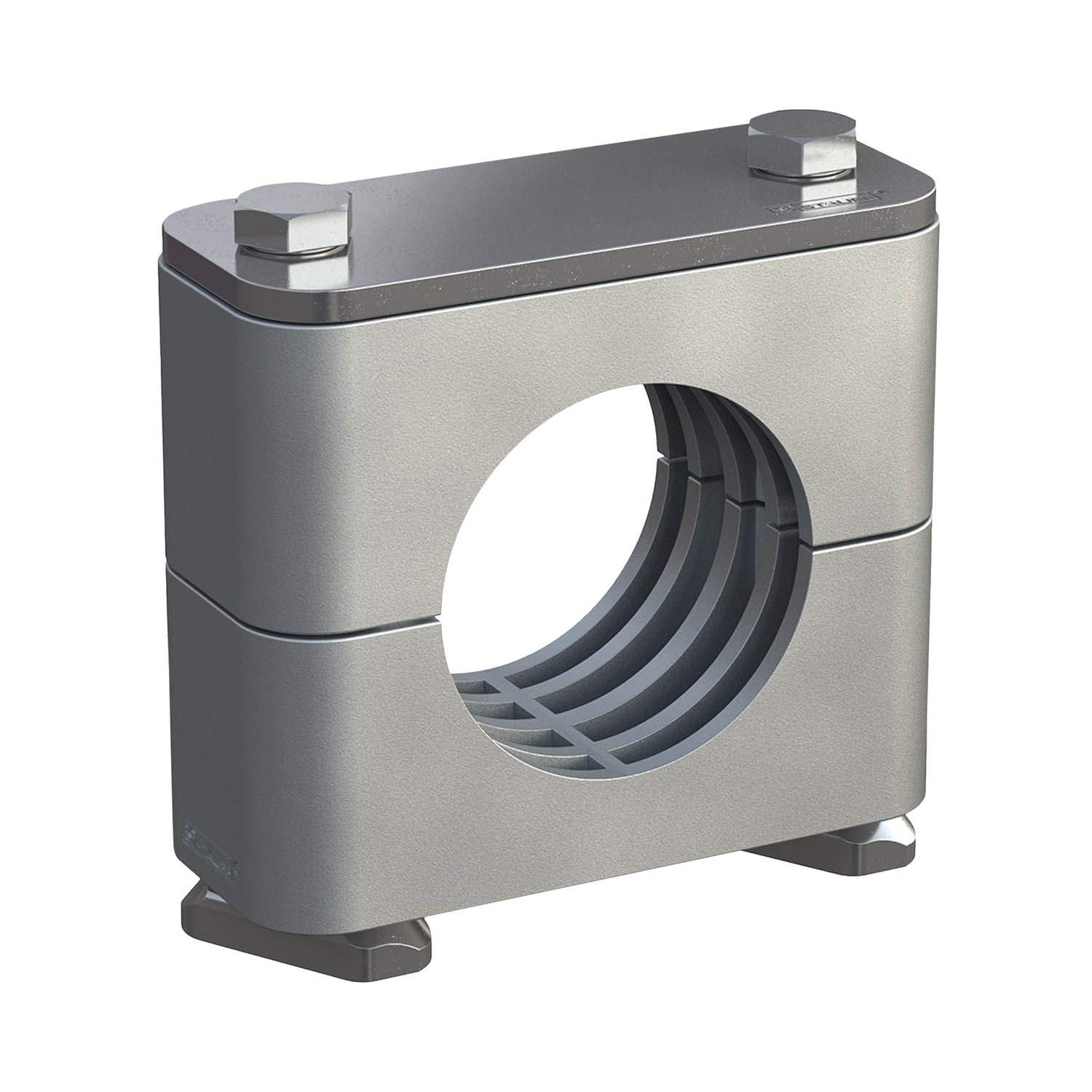 Stauff 1110024113. Komplettschelle Standard-Baureihe Gr. 3 Ø25,4mm Aluminium W5 Deckpl., AS-Schraube Tragschienenmutter