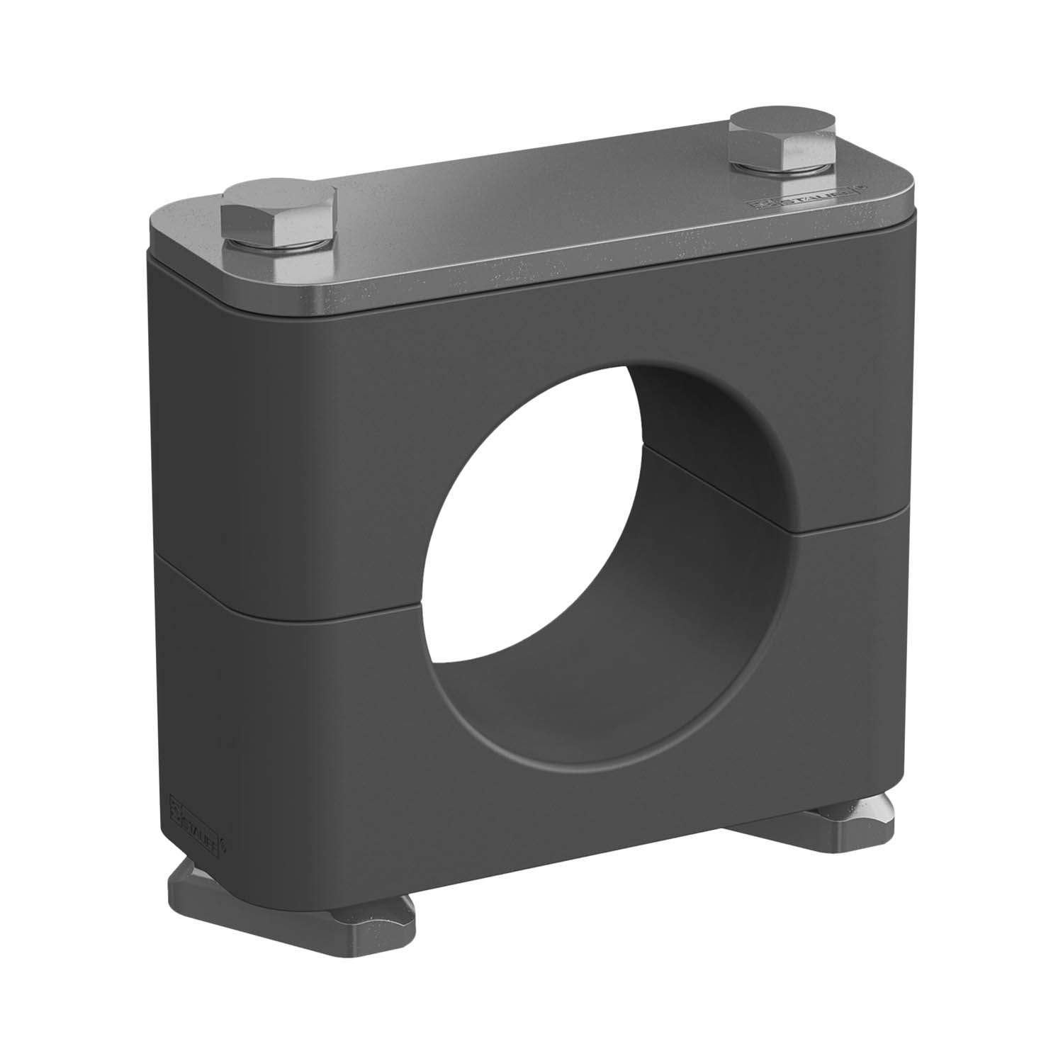 Stauff 1110005880. Komplettschelle Standard-Baureihe Gr. 5 Ø35mm Polyamid W4 Deckpl., AS-Schraube Tragschienenmutter