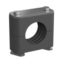 Stauff 1110006446. Clamp Assemblies Standard Series Size 2 Ø18mm Elastomer W4 Cover Plate, Hex Head Bolt Hexagon Ral Nut