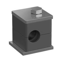 Stauff 1110000944. Komplettschelle Standard-Baureihe Gr. 1 Ø6mm Polyamid W10 Anschweißpl., kurz Deckpl., AS-Schraube gerippt, mit Vorspannung