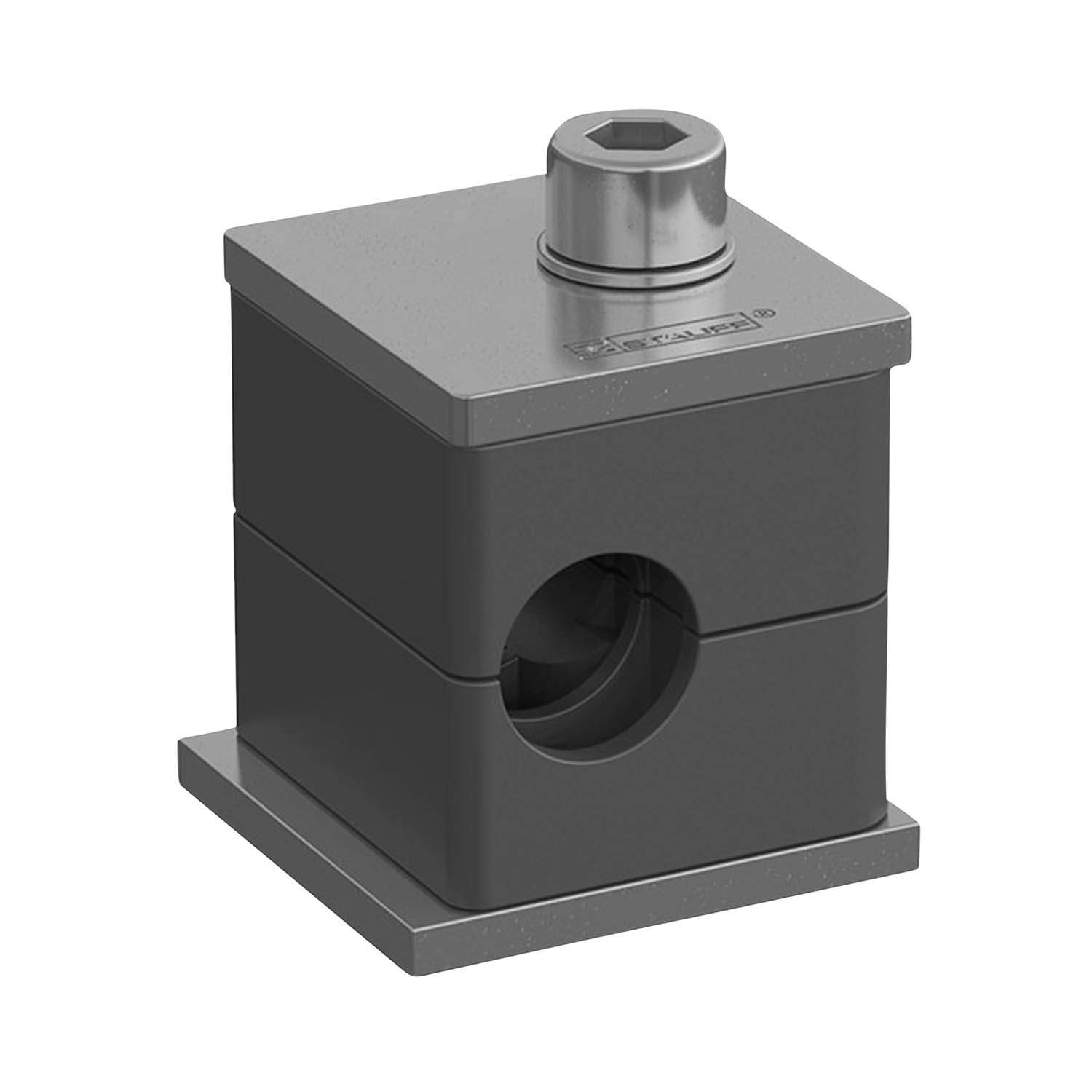 Stauff 1110004967. Komplettschelle Standard-Baureihe Gr. 1 Ø6mm Polyamid W10 Deckpl., IS-Schraube Anschweißpl., kurz