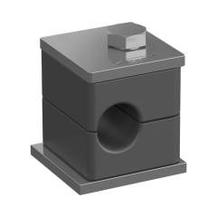 Stauff 1110001038. Komplettschelle Standard-Baureihe Gr. 1 Ø8mm Polyamid W10 Anschweißpl., kurz Deckpl., AS-Schraube glatt, ohne Vorspannung