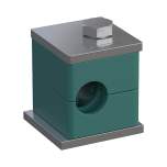 Stauff 1110015870. Komplettschelle Standard-Baureihe Gr. 1 Ø6,4mm Polypropylen W5 Anschweißpl., kurz Deckpl., AS-Schraube gerippt, mit Vorspannung