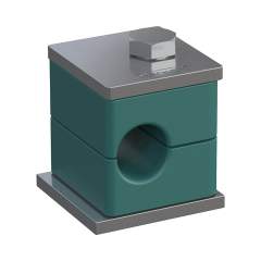 Stauff 1110000912. Clamp Assembly Standard Series Size 1 Ø8mm Polypropylene W10 Weld Plate Cover Plate, Hex Head Bolt Smooth without Initial Tension