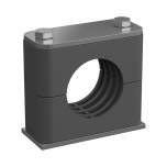 Stauff 1110027037. Clamp Assembly Twin Series Size 3D Ø21,3mm Polyamide W3 Weld Plate, Short Cover Plate, Hex Head Bolt Profiled, with Initial Tension