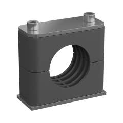 Stauff 1110001179. Clamp Assemblies Standard Series Size 3 Ø22mm Polyamide W10 Profiled, with Initial Tension Weld Plate, short Cover Plate, Socket Cap Screw