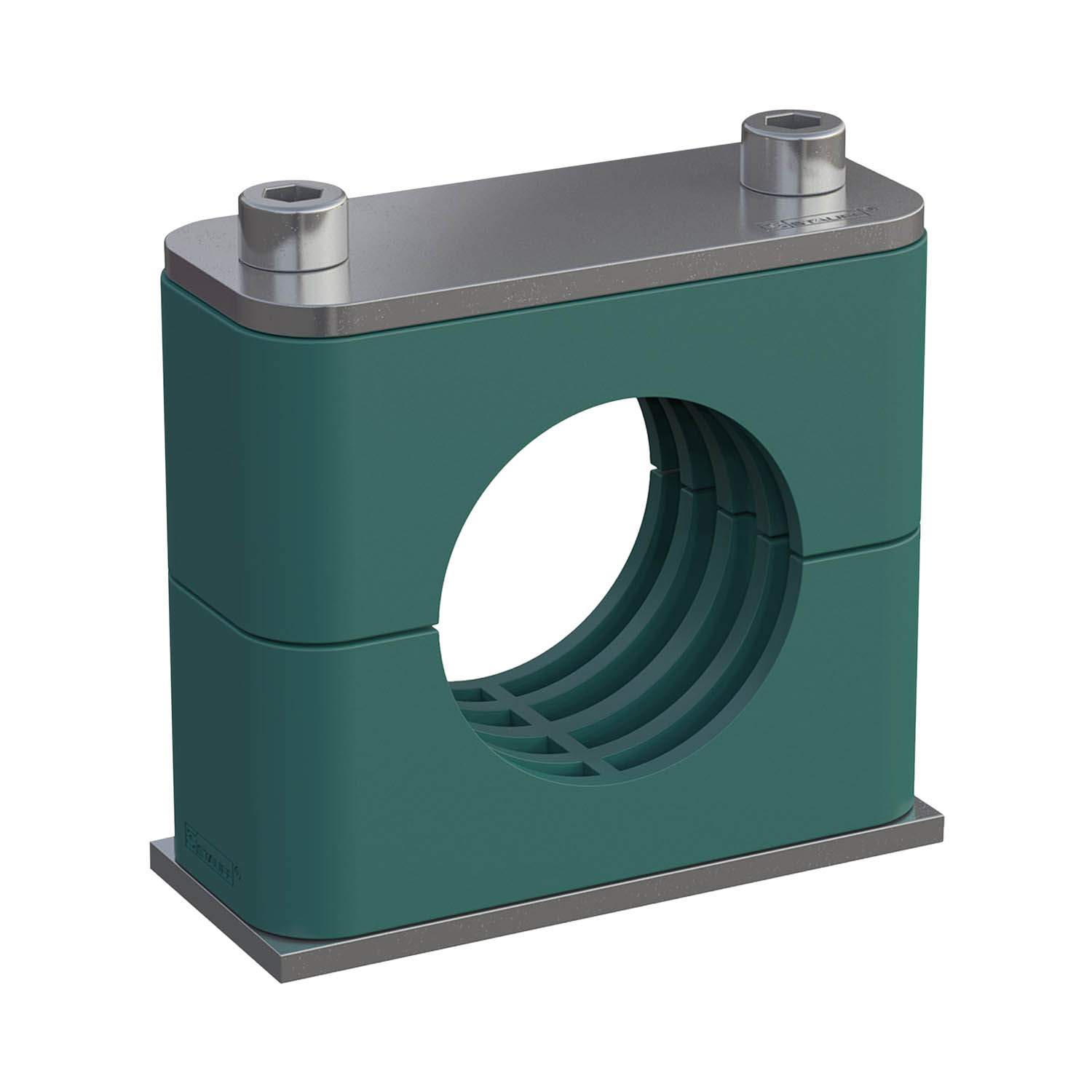 Stauff 1110028620. Komplettschelle Standard-Baureihe Gr. 2 Ø17,2mm Polypropylen W10 Deckpl., IS-Schraube Anschweißplatte, kurz