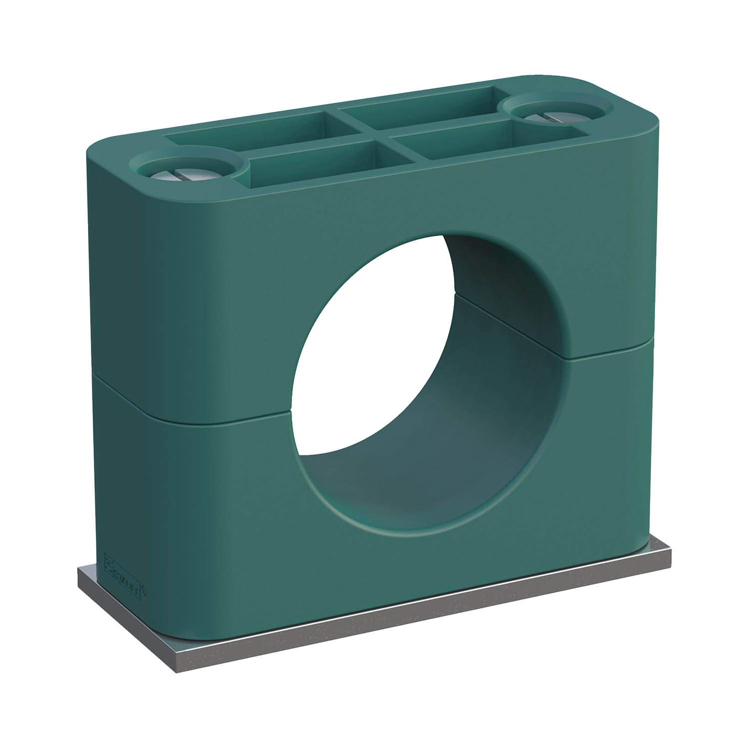 Stauff 1110000492. Komplettschelle Standard-Baureihe Gr. 1a Ø10mm Polypropylen W10 glatt, ohne Vorspannung Anschweißpl., kurz Schlitzschraube