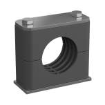 Stauff 1110006380. Clamp Assemblies Standard Series Size 3 Ø25mm Elastomer W10 Cover Plate, Hex Head Bolt Weld Plate, short