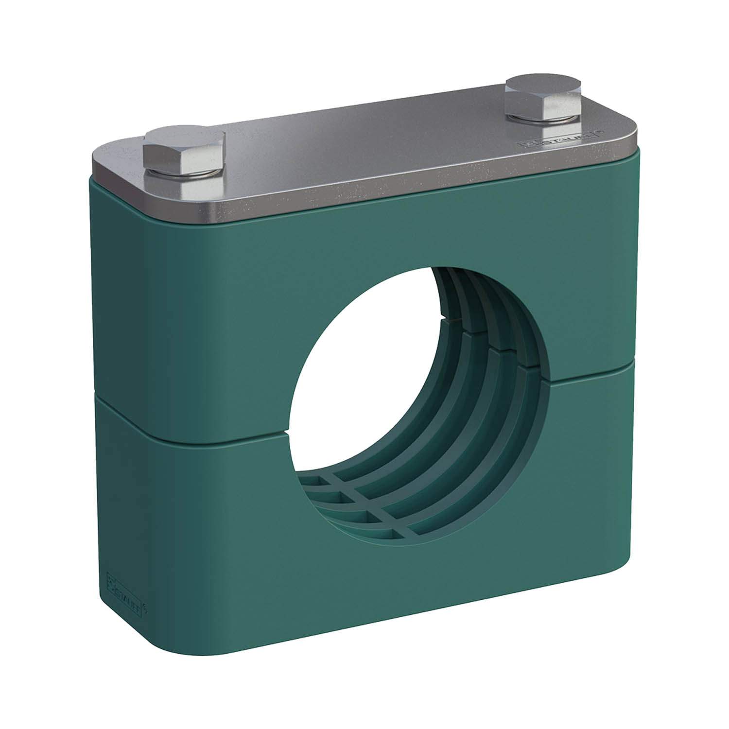 Stauff 1110014788. Clamp Assembly Standard Series Size 4 Ø26,9mm Polypropylene W4 Cover Plate, Hex Head Bolt Profiled, with Initial Tension