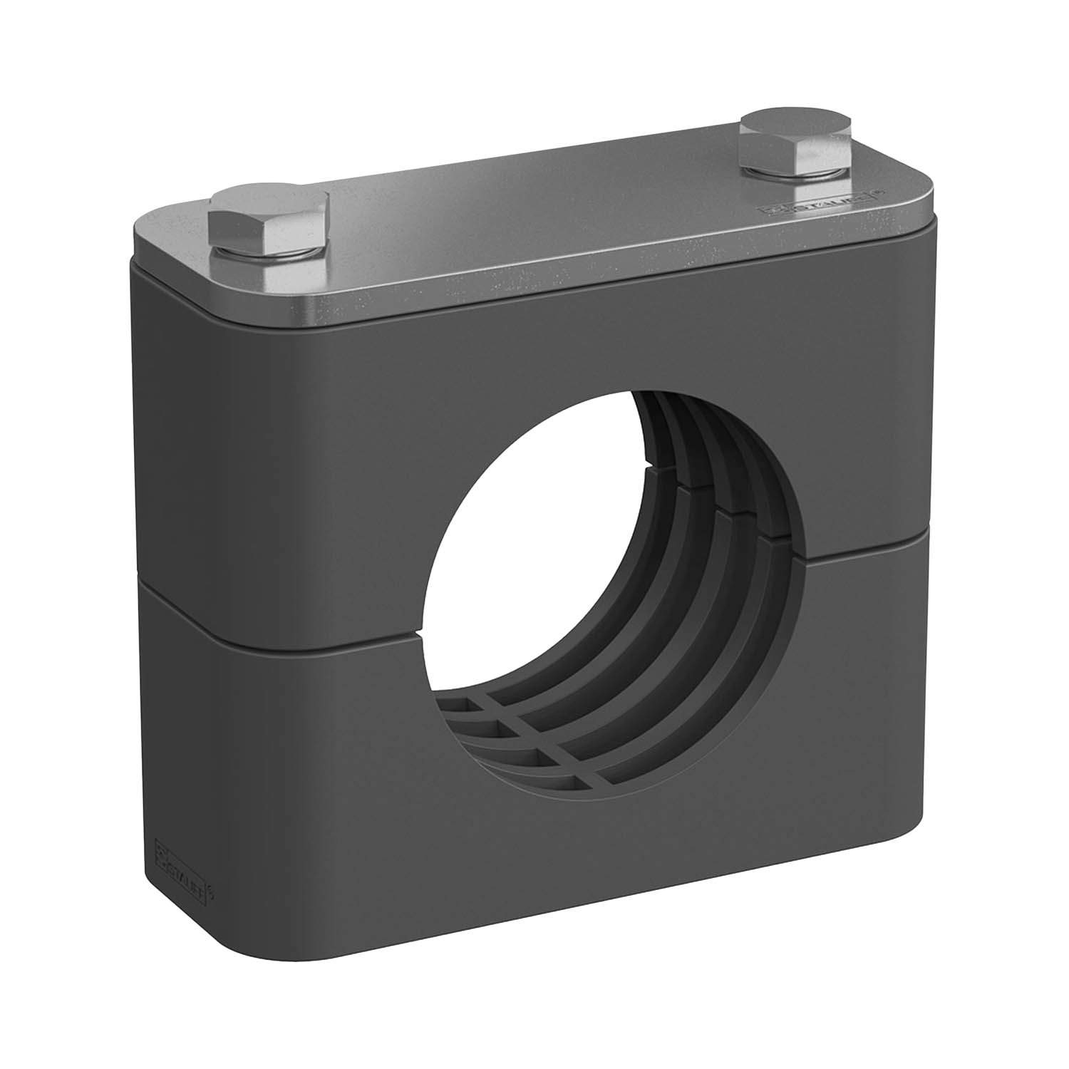 Stauff 1110005812. Clamp Assembly Standard Series Size 5 Ø42mm Elastomer W4 Cover Plate, Hex Head Bolt Profiled, with Initial Tension Profiled, with Initial Tension