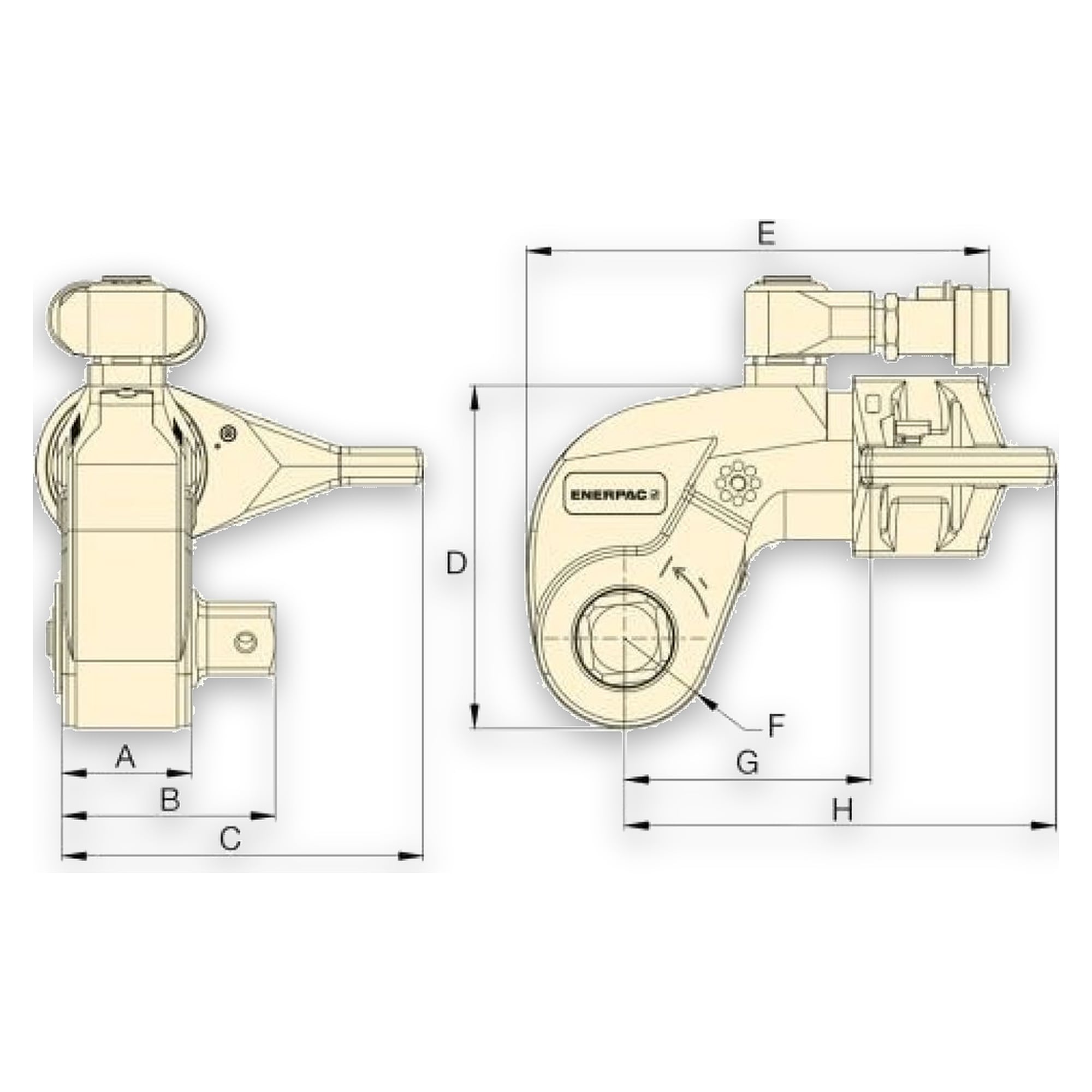 Hydraulic Torque Wrench, 15,151 Nm, 1 1/2 in. Square Drive - Enerpac S11000PX