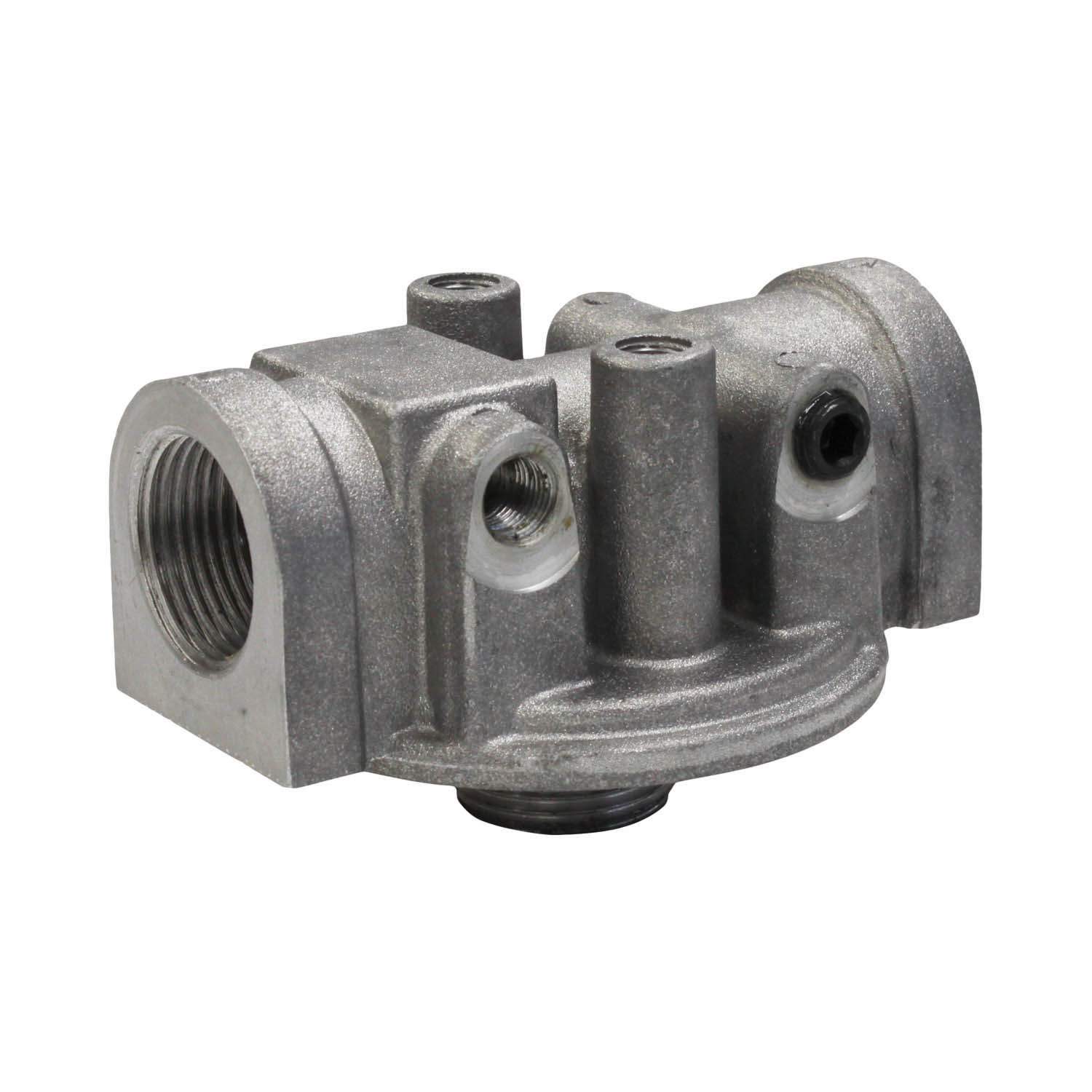 Stauff 6100023112. Spin-On Filter Head In Line Port Connection: 3/4 BSPP Bypass: 0.2 Bar / 3 PSI