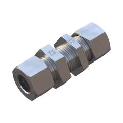 Stauff 6010001119. Straight Bulkhead Fitting Size / Type: 06L Lock & Union Nut, Cutting Ring Steel, Zinc/Nickel-Plated