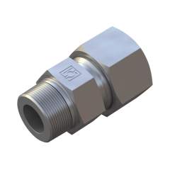 Stauff 6010000529. Straight Male Stud Fitting Size / Type: 35L 1 1/4 BSP Taper with Cutting Ring & Union Nut Steel, Zinc/Nickel-Plated