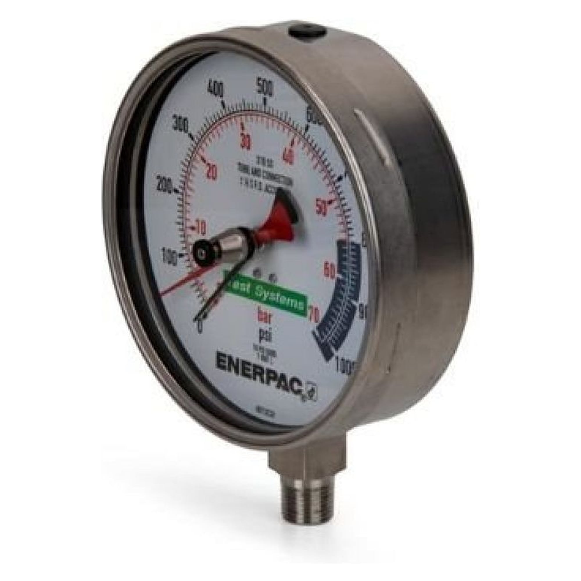 Test System Gauge, 162 mm Face, Alloy Steel, 70 bar - Enerpac T6001L