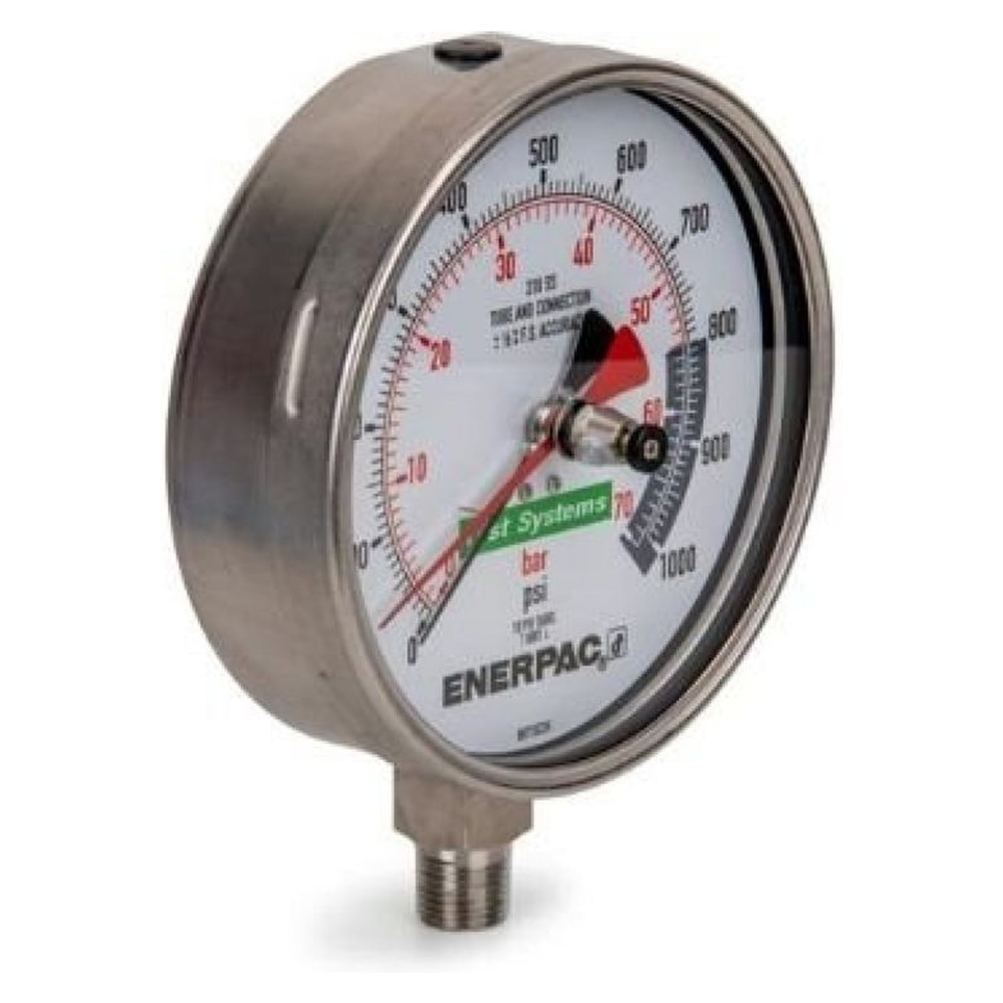 Prüfmanometer, 162 mm Skala, 316 Stahl, 70 bar - Enerpac T6001L